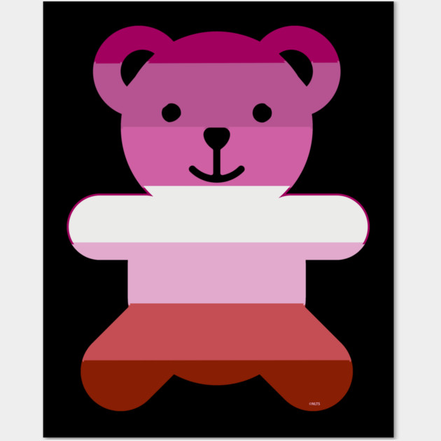 Lesbian Flag Bear Pride Wall Art by creative