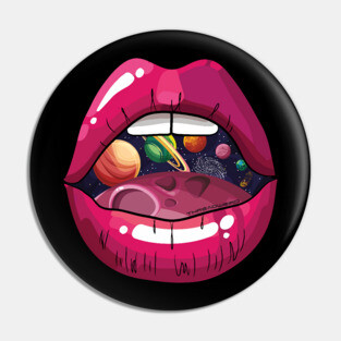 Psychedelic Lips Pin