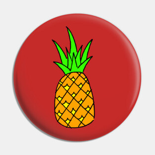 Pineapple!  cartoon tropical fruit Pin