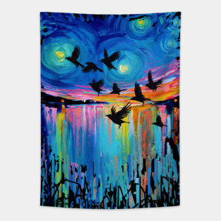 Murder At Sunset Tapestry