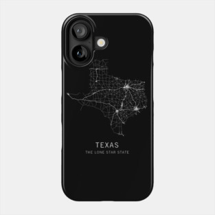 Texas State Road Map Phone Case