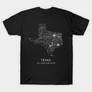 Texas State Road Map T-Shirt