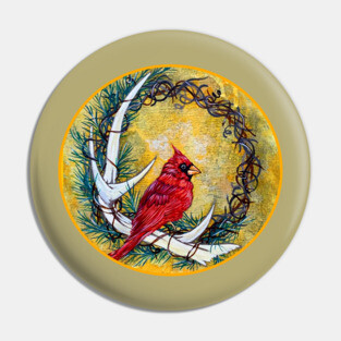 Cardinal Wreath Pin