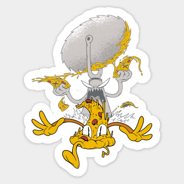 Pizza Slicer Attack Sticker by Cosmo Gazoo