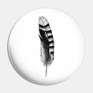 Jay Feather Print Pin