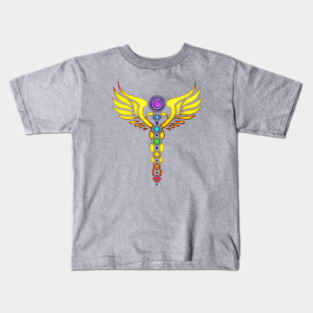 Caduceus chakra spirituality Yoga Kids T-Shirt