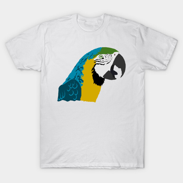 Blue and Gold Macaw Bust Macaw T-Shirt TeePublic