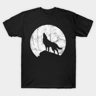 Howling wolf with full moon T-Shirt