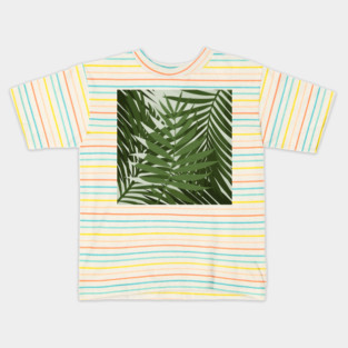 Green Palm Leaves / Illustration Kids T-Shirt