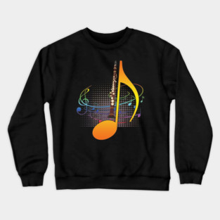 Woodwind Musical Instruments Musicians Music Notes Clarinet Gift Crewneck Sweatshirt