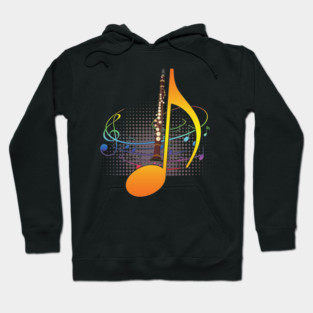 Woodwind Musical Instruments Musicians Music Notes Clarinet Gift Hoodie