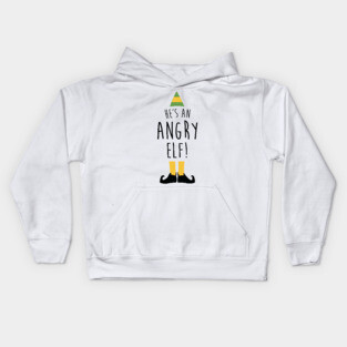 He's An Angry Elf Kids Hoodie