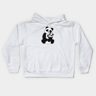 Cute Panda Bear Love Mom and Cub Kids Hoodie