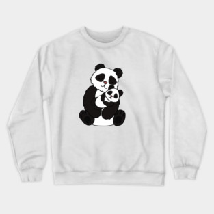 Cute Panda Bear Love Mom and Cub Crewneck Sweatshirt