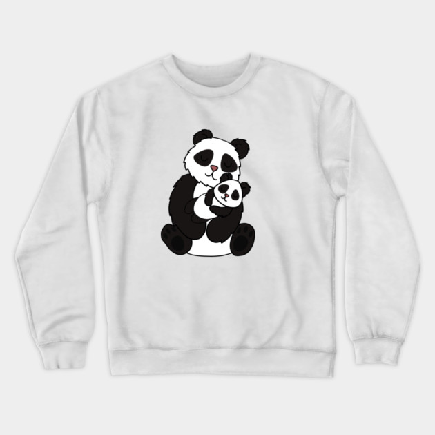 Cute Panda Bear Love Mom and Cub Crewneck Sweatshirt by logiamerch