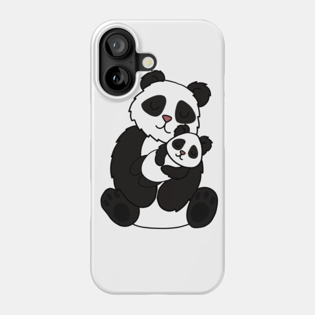 Cute Panda Bear Love Mom and Cub Phone Case by logiamerch