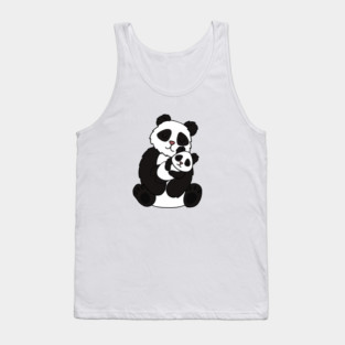 Cute Panda Bear Love Mom and Cub Tank Top