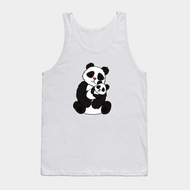 Cute Panda Bear Love Mom and Cub Tank Top by logiamerch