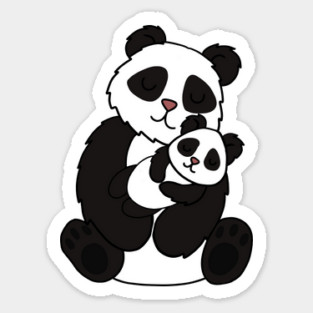 Cute Panda Bear Love Mom and Cub Sticker