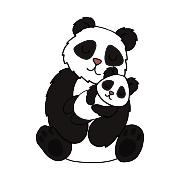 Cute Panda Bear Love Mom and Cub by logiamerch