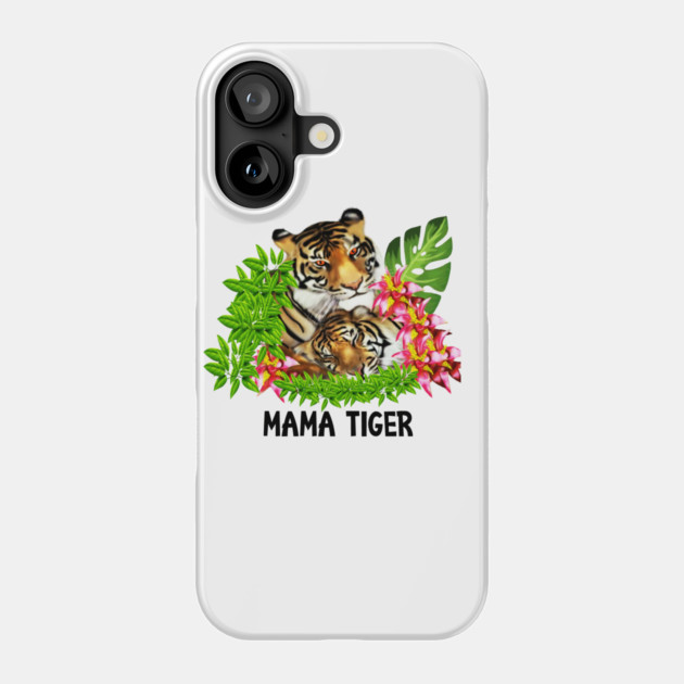 Tiger Mom with Cub Tropical Animal Phone Case by logiamerch