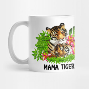 Tiger Mom with Cub Tropical Animal Mug