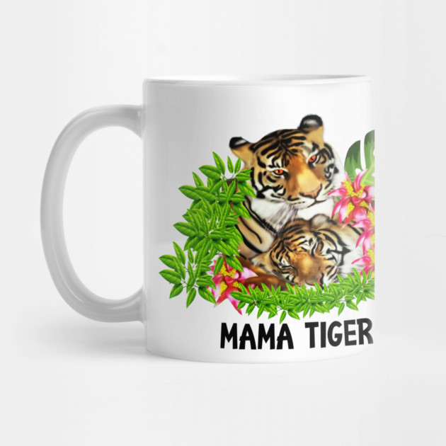 Tiger Mom with Cub Tropical Animal by logiamerch