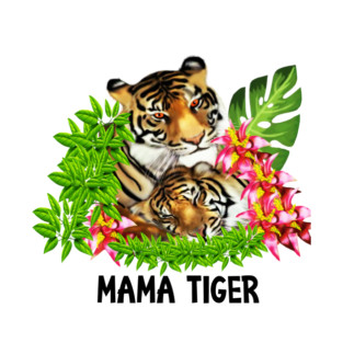 Tiger Mom with Cub Tropical Animal T-Shirt