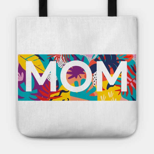 Mom, Mothers Day Gift, Tropical Floral Pattern Tote by logiamerch