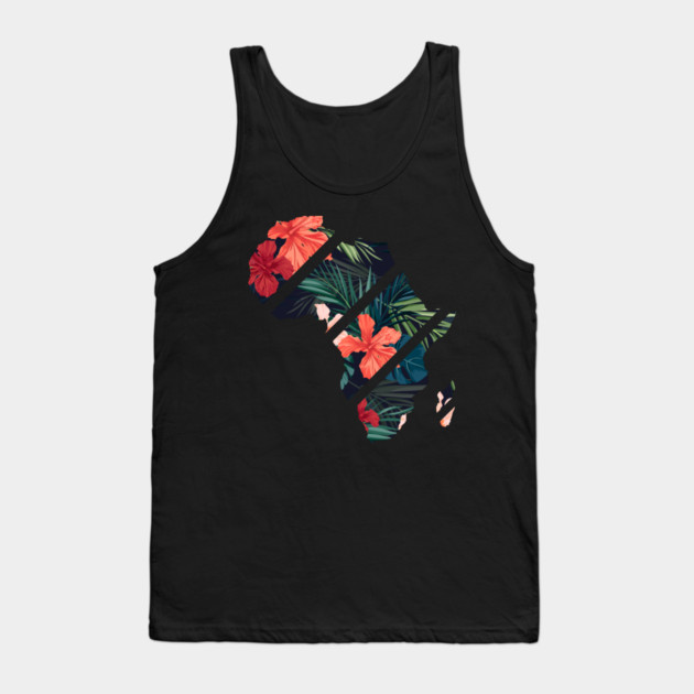 Africa Map Tropical Floral Patterns, African Tank Top by logiamerch