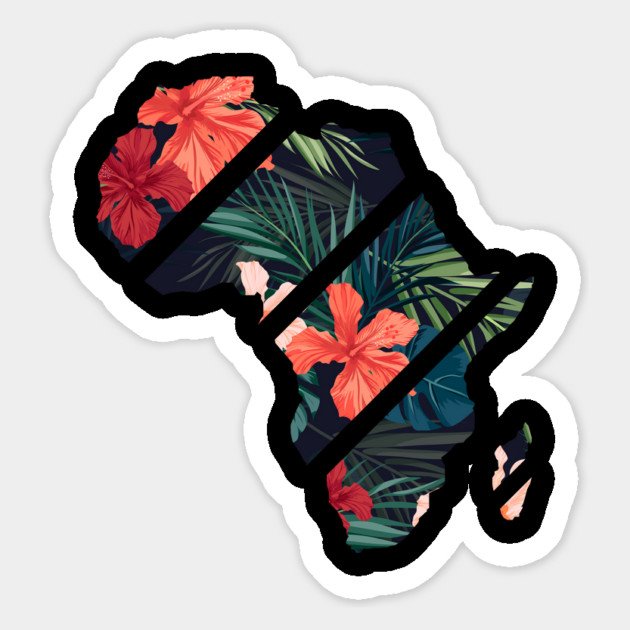Africa Map Tropical Floral Patterns, African Magnet by logiamerch