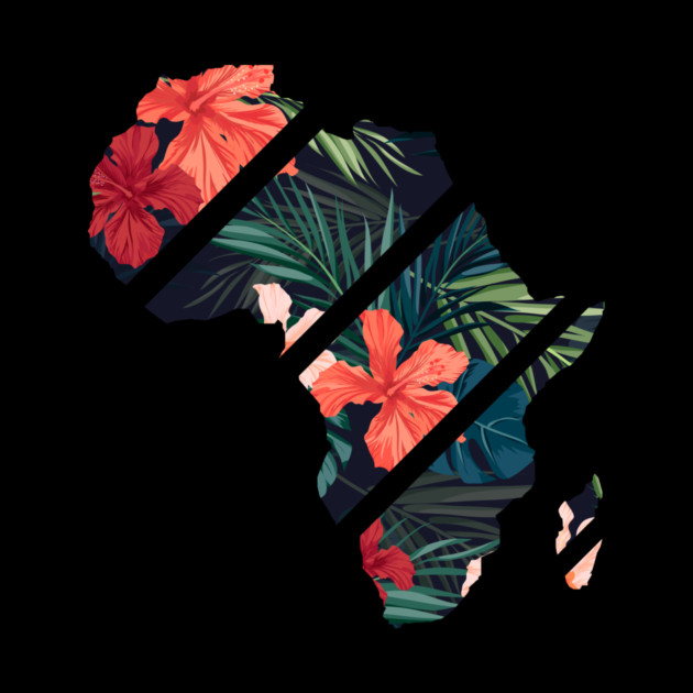 Africa Map Tropical Floral Patterns, African by logiamerch