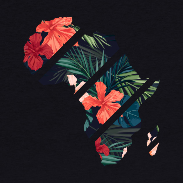 Africa Map Tropical Floral Patterns, African by logiamerch