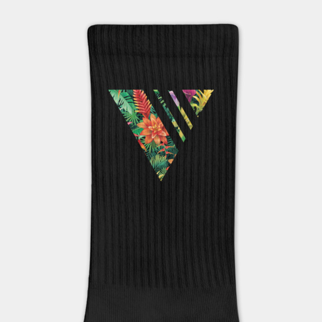 Tropical Geometric triangle with stripes, Floral by logiamerch