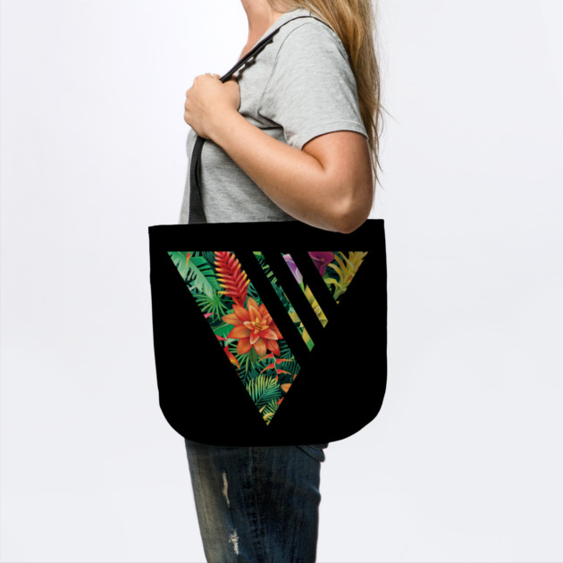 Tropical Geometric triangle with stripes, Floral by logiamerch