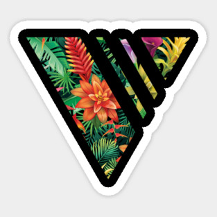 Tropical Geometric triangle with stripes, Floral Magnet