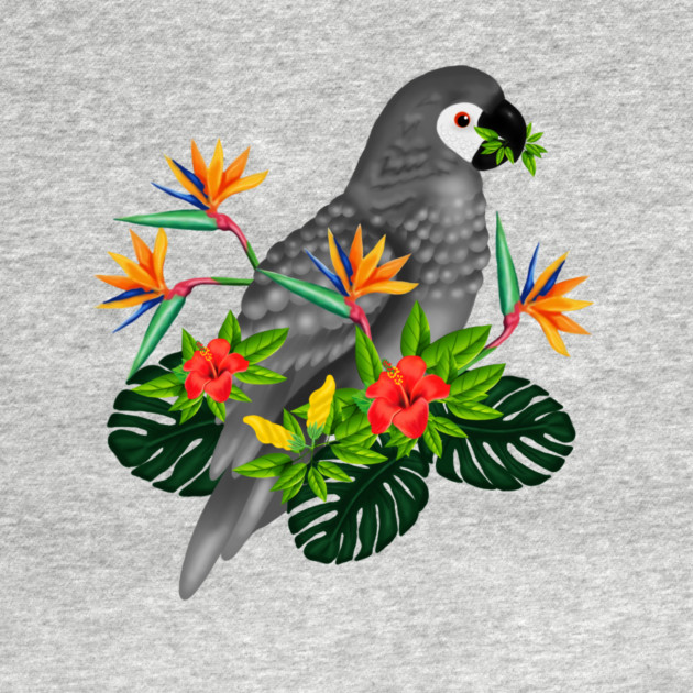 African Parrot, Tropical bird Floral by logiamerch