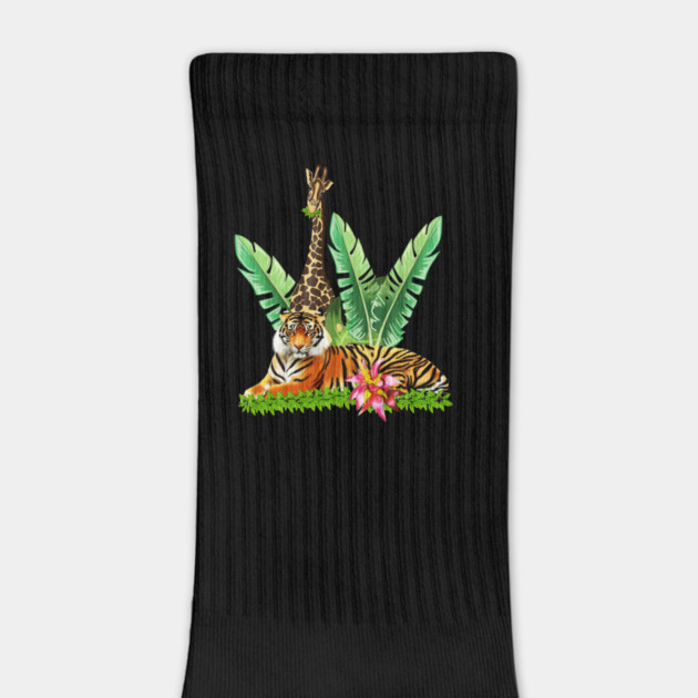 Tiger design with Giraffe Tropical Floral Style by logiamerch