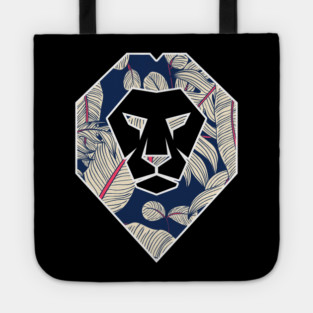Tropical Pattern, Lion Head Shape, Floral Tote