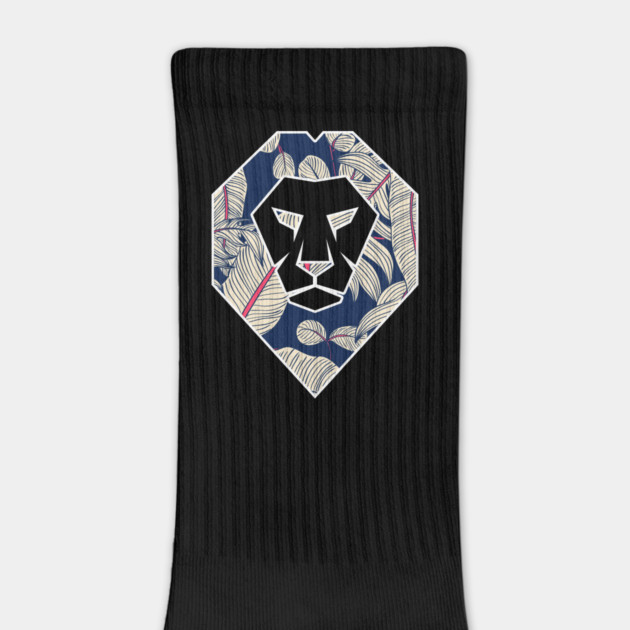 Tropical Pattern, Lion Head Shape, Floral by logiamerch