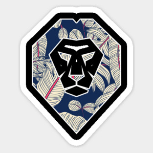 Tropical Pattern, Lion Head Shape, Floral Magnet