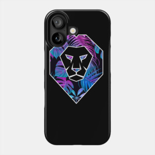 Tropical Pattern, Lion Head Shape, Floral Phone Case