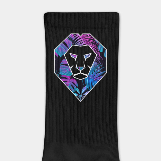 Tropical Pattern, Lion Head Shape, Floral by logiamerch