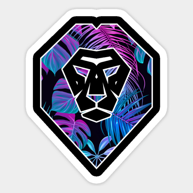 Tropical Pattern, Lion Head Shape, Floral Magnet by logiamerch