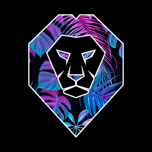 Tropical Pattern, Lion Head Shape, Floral by logiamerch