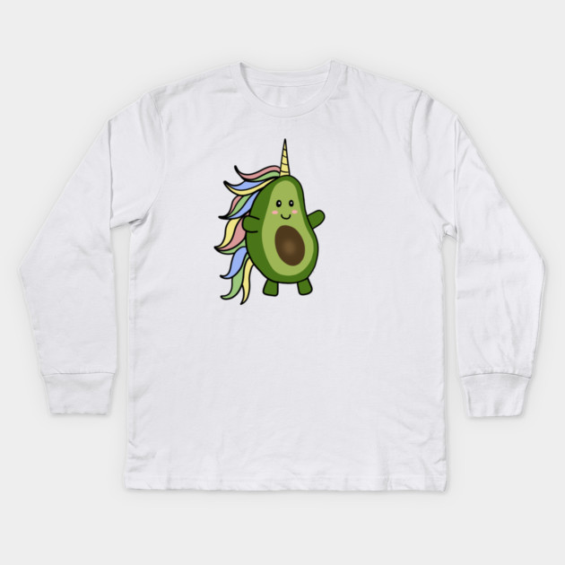 Cute Unicorn Avocado Lover Kids Long Sleeve T-Shirt by logiamerch
