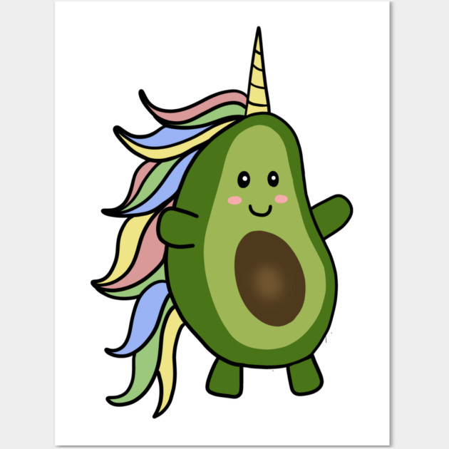 Cute Unicorn Avocado Lover Wall Art by logiamerch