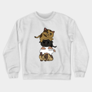 Cute Kitten Cats Stacked Crewneck Sweatshirt