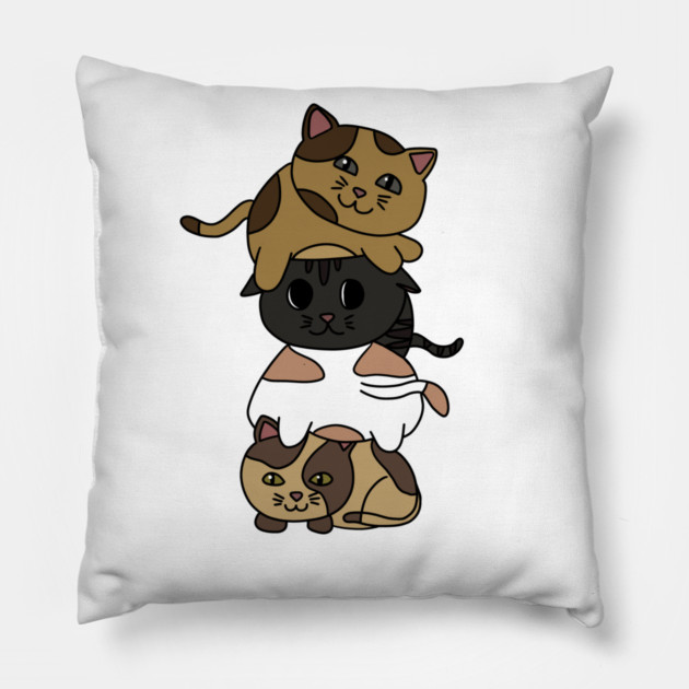 Cute Kitten Cats Stacked Pillow by logiamerch