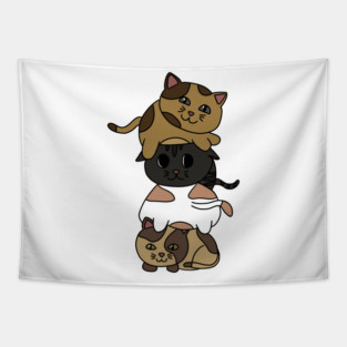 Cute Kitten Cats Stacked Tapestry